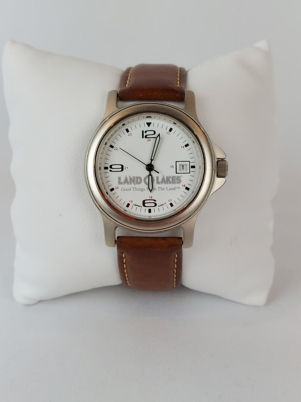 Land O Lakes Unisex Watch Brown Leather Band Excellent Condition